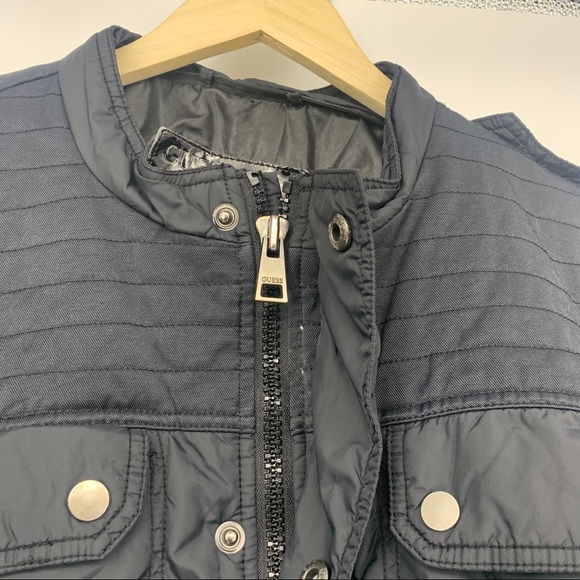 Vintage Guess Y2K Black Nylon Bomber Utility Jacket Size Medium - Picture 5 of 14